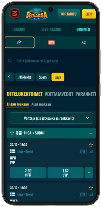 Spinanga Suomi urheilu
